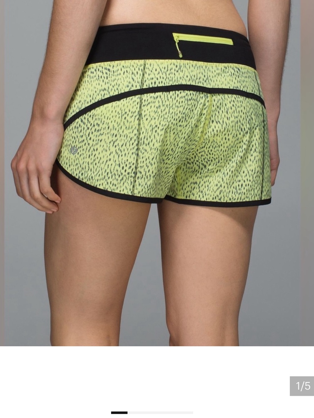 Lululemon Run Speed Shorts Size 6 Dottie Dash Clarity Yellow/ Black EUC!!!